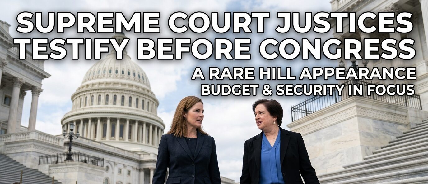 Supreme Court justices Amy Coney Barrett and Elena Kagan walking on the steps of the US Capitol before they testify before Congress.